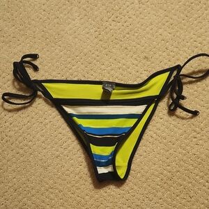 Aerie Striped Bikini Bottom with Ties Size Xs